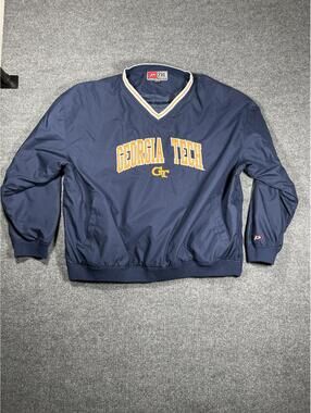 Pro Player Georgia Tech Pullover Windbreaker Jacket 2XL Navy